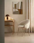 Elowen Cream & Brown Dining Chair-2