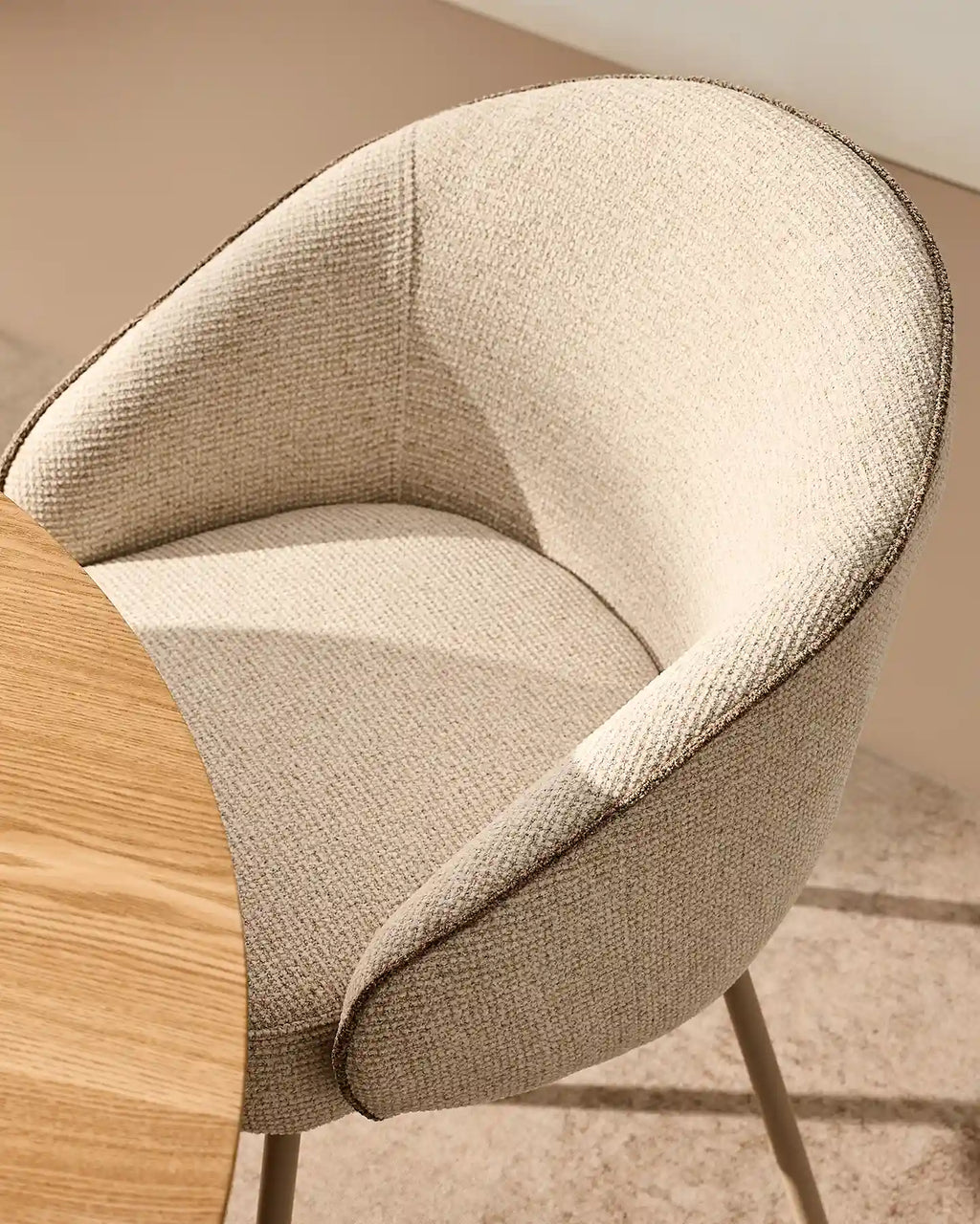 Elowen Cream & Brown Dining Chair-4