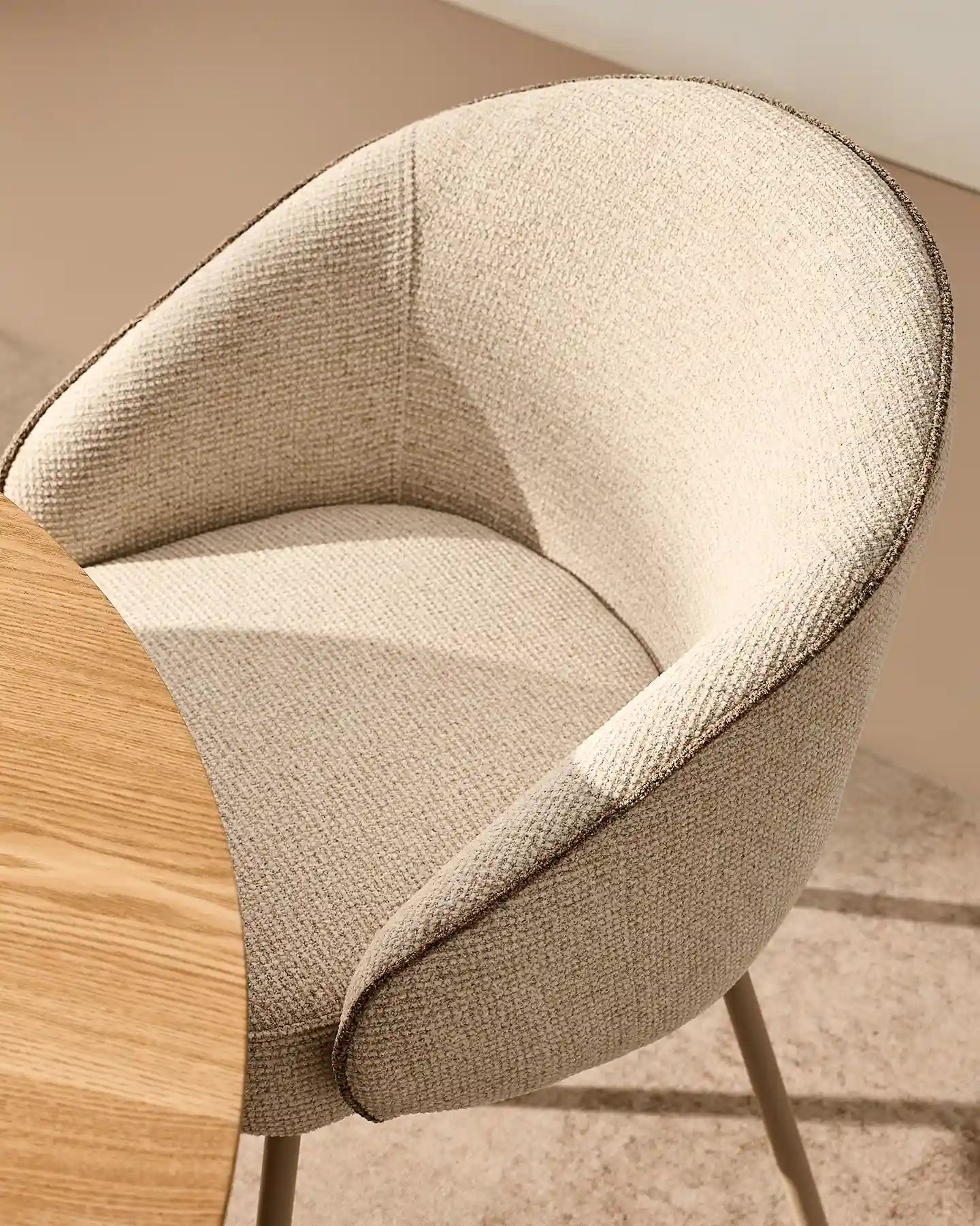 Elowen Cream & Brown Dining Chair-4