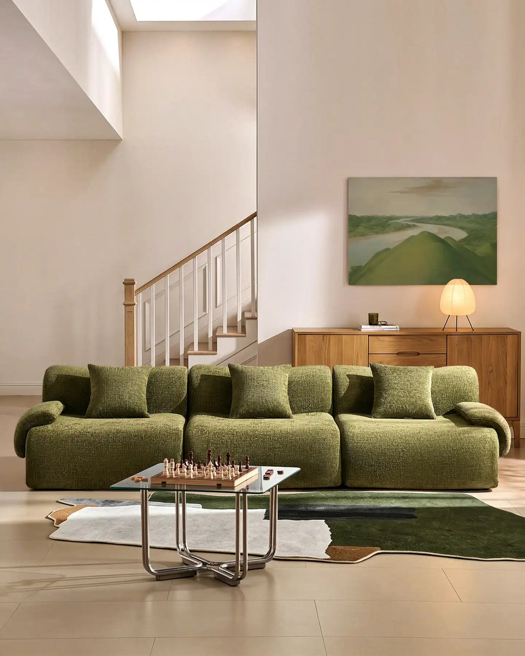 Nola Green Chenille Vacuum-Packed Modular Sofa [Pre-Order]-0