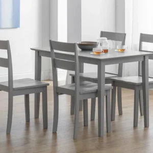 Julian Bowen Kobe Grey Dining Table and 4 Chairs Set