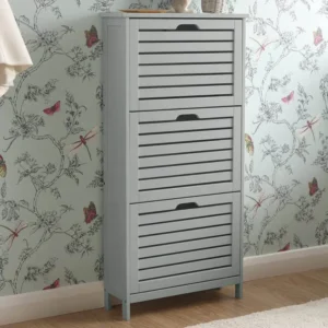 GFW Bergen Grey 3 Tier Shoe Cabinet