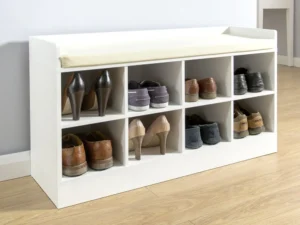 GFW Kempton White 2 Tier Shoe Bench