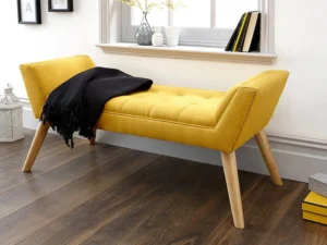 GFW Milan Mustard Fabric Bench