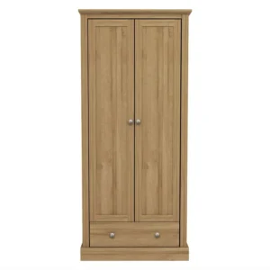LPD Devon 2 Door 1 Drawer Oak Double Wardrobe