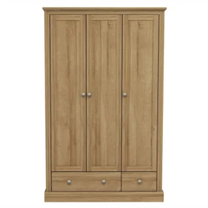 LPD Devon 3 Door 2 Drawer Oak Triple Wardrobe