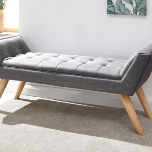 GFW Milan Dark Grey Fabric Bench