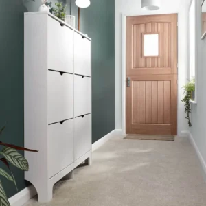 GFW Osaka White 6 Drawer Narrow Shoe Cabinet