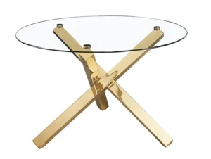 LPD Capri 120cm Glass and Gold Dining Table