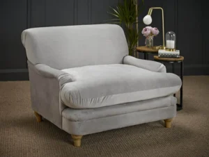 LPD Plumpton Grey Velvet Fabric Chair
