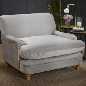 LPD Plumpton Grey Velvet Fabric Chair