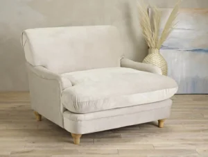LPD Plumpton Beige Velvet Fabric Chair