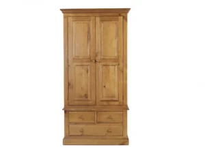 Archers Berwick 2 Door 3 Drawer Pine Wooden Double Wardrobe (Part Assembled)