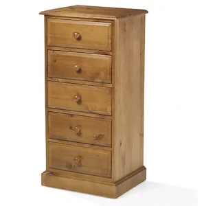 Archers Berwick 5 Drawer Tall Narrow Pine Wooden Chest of Drawers (Assembled)
