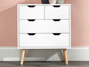 GFW Nyborg White 2+2 Drawer Chest of Drawers