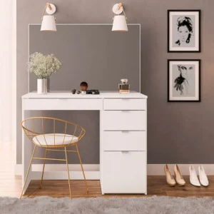 Birlea Ava White 5 Drawer Dressing Table and Mirror