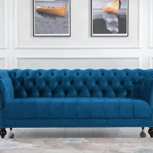 Birlea Chester Midnight Blue Velvet Fabric 3 Seater Sofa