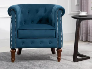 Birlea Freya Blue Velvet Fabric Chair