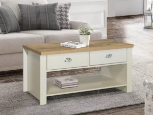 Birlea Highgate Cream and Oak Effect 2 Drawer Coffee Table