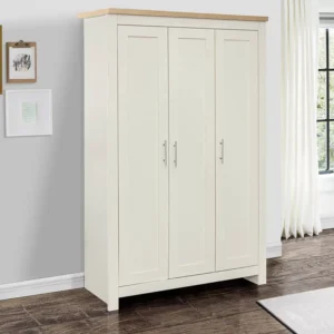 Birlea Highgate Cream and Oak Effect 3 Door Wardrobe