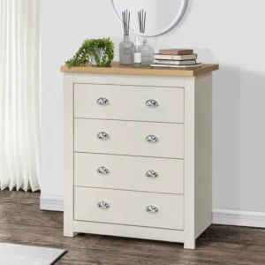Birlea Highgate Cream and Oak Effect 4 Drawer Chest