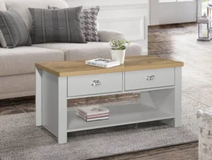 Birlea Highgate Grey and Oak Effect 2 Drawer Coffee Table