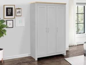 Birlea Highgate Grey and Oak Effect 3 Door Wardrobe