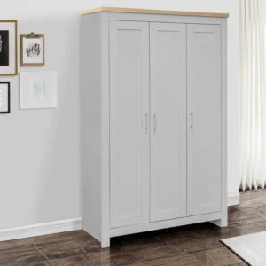 Birlea Highgate Grey and Oak Effect 3 Door Wardrobe