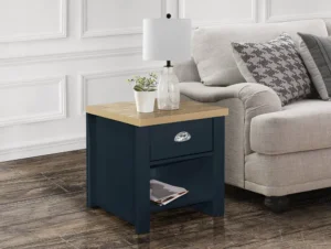 Birlea Highgate Navy and Oak Effect 1 Drawer Lamp Table
