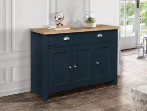 Birlea Highgate Navy and Oak Effect 3 Door 2 Drawer Sideboard
