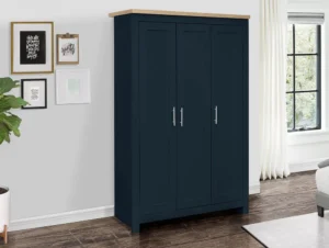 Birlea Highgate Navy and Oak Effect 3 Door Wardrobe