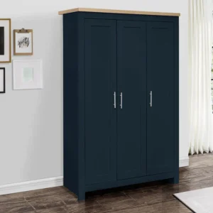 Birlea Highgate Navy and Oak Effect 3 Door Wardrobe
