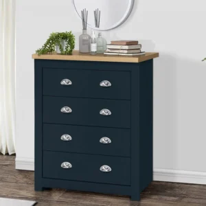 Birlea Highgate Navy and Oak Effect 4 Drawer Chest