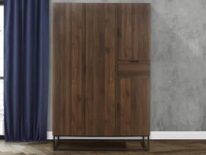 Birlea Houston Walnut Effect 4 Door Wardrobe
