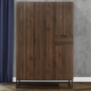 Birlea Houston Walnut Effect 4 Door Wardrobe