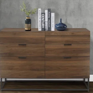 Birlea Houston Walnut Effect 6 Drawer Chest of Drawers
