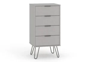 Core Augusta Grey 4 Drawer Narrow Chest of Drawers