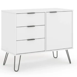 Core Augusta White Small Sideboard with 1 Door 3 Drawer