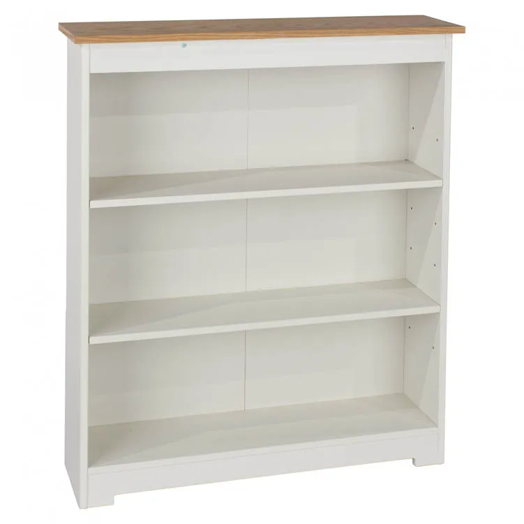 Core Colorado White and Oak Low Wide Bookcase