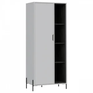 Core Dallas White and Grey Oak Bookcase Display Unit
