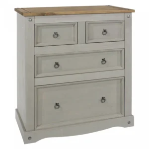Core Corona Grey and Waxed Pine 2+2 Drawer Chest of Drawers