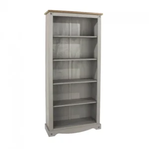 Core Corona Grey and Waxed Pine Tall Bookcase