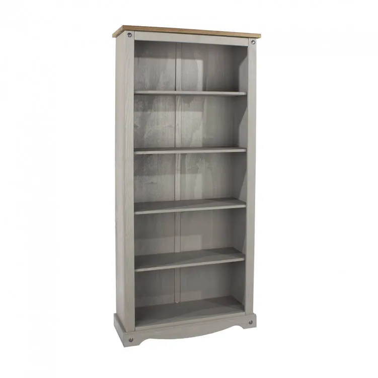 Core Corona Grey and Waxed Pine Tall Bookcase