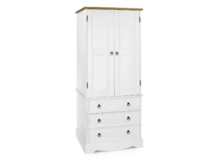 Core Corona White and Pine 2 Door 3 Drawer Wardrobe