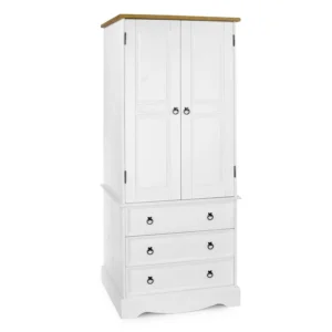 Core Corona White and Pine 2 Door 3 Drawer Wardrobe