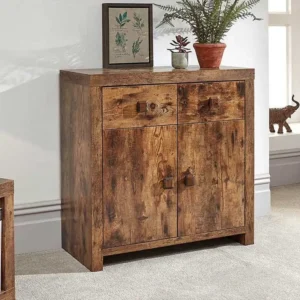 GFW Jakarta Mango Wood Effect 2 Door 2 Drawer Compact Sideboard