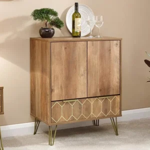 GFW Orleans Mango Effect 2 Door 1 Drawer Wine Cabinet