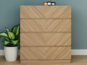 GFW Catania Euro Oak 4 Drawer Chest of Drawers