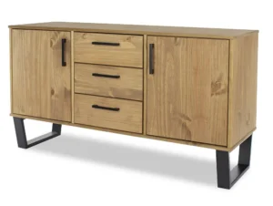 Core Texas 2 Door 3 Drawer Waxed Pine Medium Wooden Sideboard
