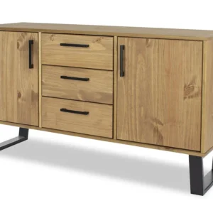 Core Texas 2 Door 3 Drawer Waxed Pine Medium Wooden Sideboard